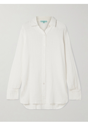 Melissa Odabash - Leona Crinkled-cotton Shirt - Ivory - x small,small,medium,large