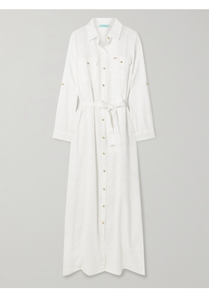 Melissa Odabash - Darcy Belted Cotton And Linen-blend Maxi Shirt Dress - White - x small,small,medium,large,x large