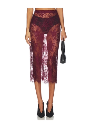L'AGENCE Makena Lace Pencil Skirt in Burgundy. Size 6. Also in 2.