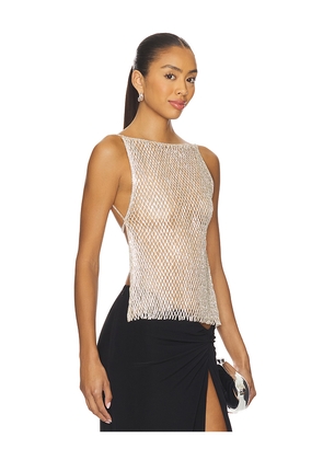 MAY MASHIAH Alice Top in Metallic Silver. Size S. Also in XS.