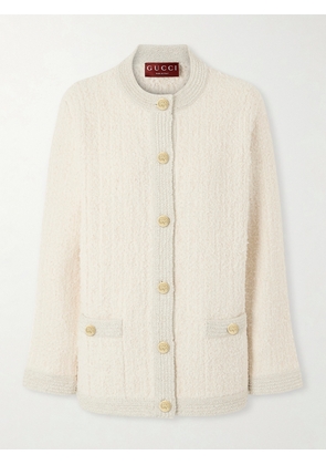 Gucci - Metallic Wool-blend Tweed Cardigan - Ivory - small,medium,large