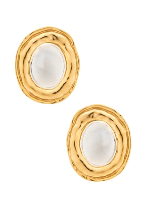 Luv AJ The Formentera Stud Earrings in Metallic Silver.