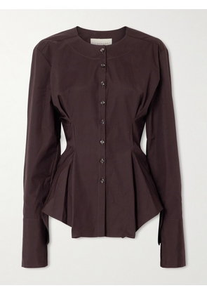 LIBEROWE - Lavinia Cotton-poplin Peplum Blouse - Purple - x small,small,medium,large,x large