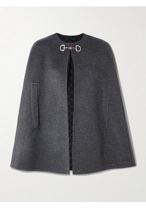 Gucci - Horsebit-detailed Wool And Silk-blend Cape - Gray - IT36,IT38,IT40,IT42,IT44,IT46