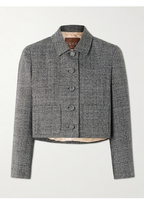 Gucci - Cropped Wool-tweed Jacket - Black - IT38,IT40,IT42,IT44,IT46,IT48