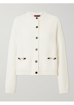 Gucci - Horsebit-embellished Leather-trimmed Wool And Cashmere-blend Cardigan - White - x small,small,medium,large