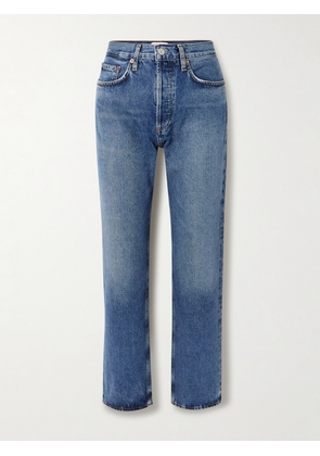 AGOLDE - Lana Distressed Mid-rise Straight-leg Jeans - Blue - 23,24,25,26,27,28,29,30,31,32