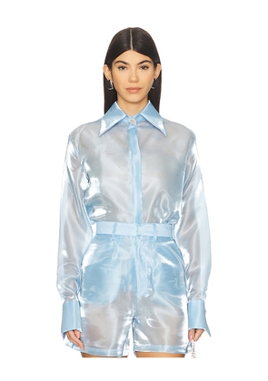 Mariandree Gaitan Athenea Blouse in Blue. Size L. Also in M, S, XS.