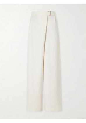 Brunello Cucinelli - Belted Pleated Twill Wide-leg Pants - White - IT36,IT38,IT40,IT42,IT44,IT46,IT48