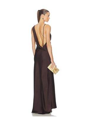 NBD Mirella Gown in Chocolate. Size L. Also in XS, XXS, S, M, XL.