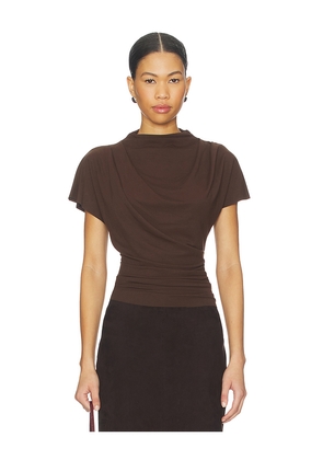 Line & Dot Lior Draped Top in Brown. Size L. Also in S, XS.