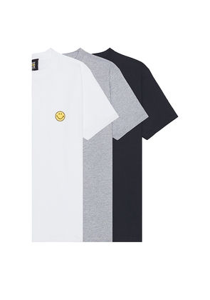 Market Smiley Studios Tee 3 Pack in White,Grey,Navy. Size M. Also in L, XL/1X.