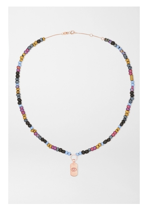 Diane Kordas - Evil Eye 14-karat Rose Gold, Bead And Diamond Necklace - Purple - One size