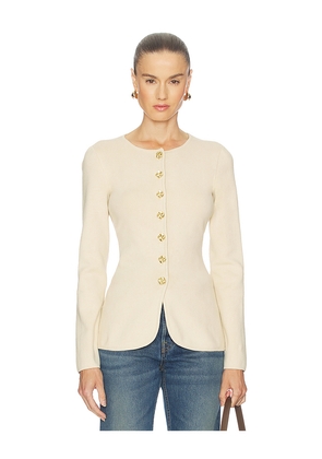 L'Academie by Marianna Bronte Button Cardigan in Beige. Size L. Also in M, S, XXS.