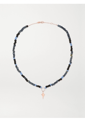 Diane Kordas - 14-karat Rose Gold, Bead And Diamond Necklace - Blue - One size