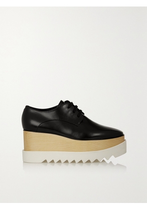 Stella McCartney - Elyse Faux Glossed-leather Platform Brogues - Black - IT35,IT35.5,IT36,IT36.5,IT37,IT37.5,IT38,IT38.5,IT39,IT39.5,IT40,IT40.5,IT41