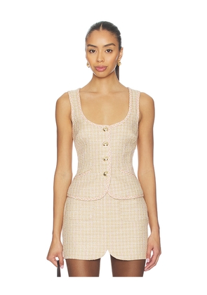 Lovers and Friends Vanessa Tweed Top in Neutral. Size L. Also in XXS, XS, S, M, XL.
