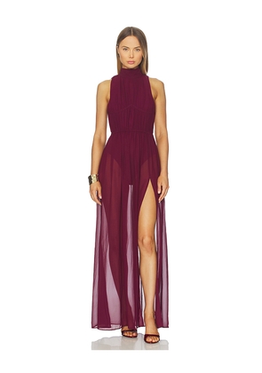 Michael Costello x REVOLVE Cadiz Gown in Burgundy. Size L. Also in XXS, XS, S, M, XL.