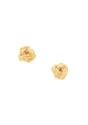 Lele Sadoughi Chateau Rope Stud Earrings in Metallic Gold.