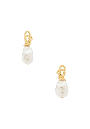 Lele Sadoughi Chateau Rope Button Earrings in Ivory.