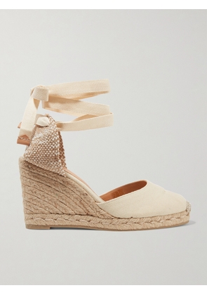 CASTAÑER - + Net Sustain Carina 80 Canvas Wedge Espadrilles - Ivory - IT35,IT36,IT37,IT38,IT39,IT40,IT41