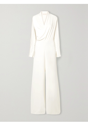 VANESSA COCCHIARO - The Tina Wrap-effect Matte-satin Jumpsuit - Ivory - FR 34,FR 36,FR 38,FR 40,FR 42,FR 44