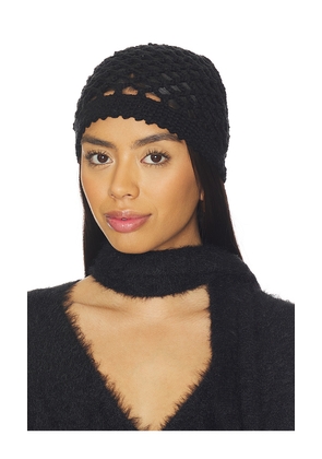 Lovers and Friends Dionne Crochet Hat in Black.