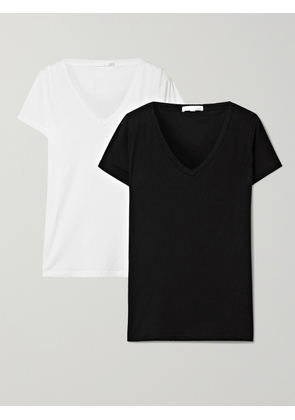 Skin - + Net Sustain Set Of Two Organic Pima Cotton-jersey T-shirts - Black - 01,2,3,4