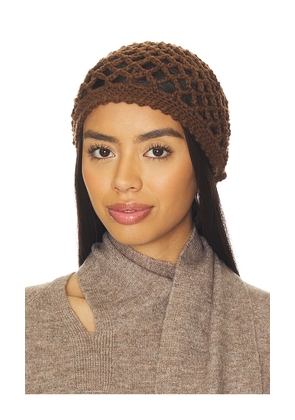 Lovers and Friends Dionne Crochet Hat in Brown.