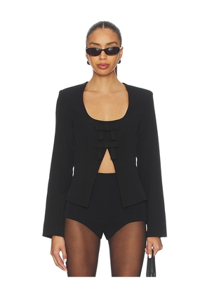 MORE TO COME Alicia Bow Front Top in Black. Size L. Also in XXS, XS, S, M.