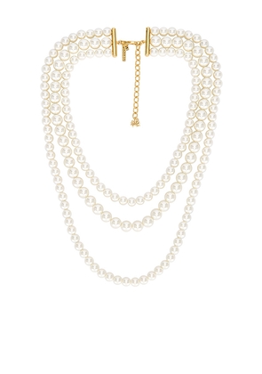 Lele Sadoughi Three Strand Necklace in White.