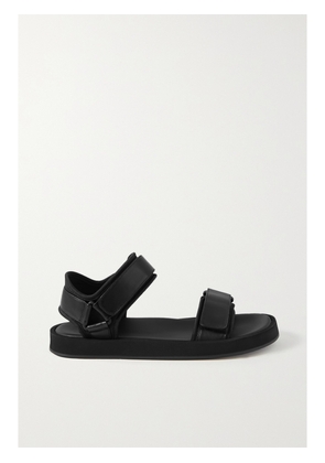 The Row - Hook And Loop Leather And Stretch Sandals - Black - IT35,IT35.5,IT36,IT36.5,IT37,IT37.5,IT38,IT38.5,IT39,IT39.5,IT40,IT40.5,IT41,IT41.5,IT42