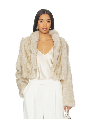 Nonchalant Label Uma Faux Fur Jacket in Ivory. Size L. Also in XS, S, M, XL.