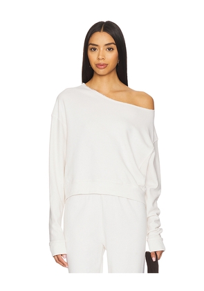 LA Made Maggie Off Shoulder Pullover in Ivory. Size L. Also in XS, S, M, XL.