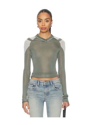 Miaou Long Sleeve Mel Top in Green. Size L. Also in XS, S, M.