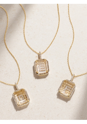 Mateo - Initial 14-karat Gold, Quartz And Diamond Necklace - A,B,C,D,E,F,G,H,I,J,K,L,M,N,O,P,R,S,T,X