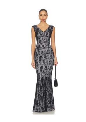 Norma Kamali Grace Fishtail Gown in Black. Size M. Also in S.