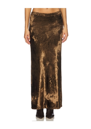 Lapointe Velvet Skirt in Brown. Size L. Also in M, XL.