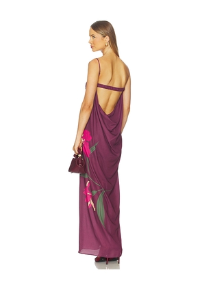 Katie May Chloe Maxi Dress in Wine. Size L. Also in XS, S, M, XL.