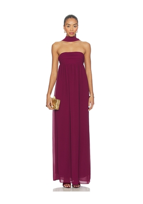 Lovers and Friends Soleil Gown in Wine. Size L. Also in XS, XXS, S, M, XL.