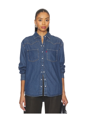 LEVI'S Teodora Western Shirt in Blue. Size L. Also in S, M.