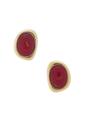 Luv AJ The Amber Honey Resin Stud Earrings in Metallic Gold.