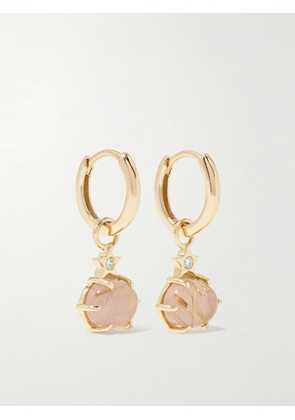 Andrea Fohrman - Mini Cosmo 14-karat Gold, Quartz And Diamond Earrings - One size