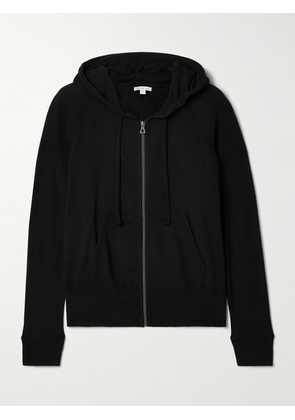 James Perse - Vintage French Cotton-terry Hoodie - Black - 01,2,3,4