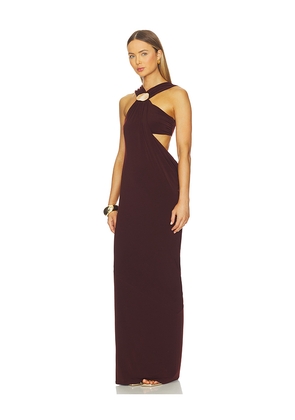 Lovers and Friends Sora Gown in Chocolate. Size L. Also in XXS, XS, S, M, XL.