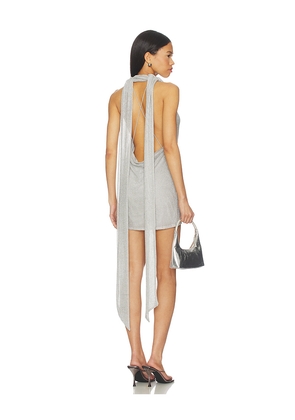 LPA Zuri Mini Dress in Metallic Silver. Size L. Also in XXS, S, M, XL.