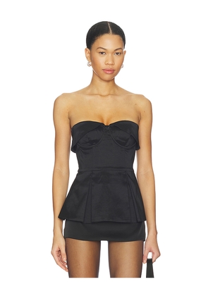 MAJORELLE Shea Top in Black. Size L. Also in XS, S, M, XL.