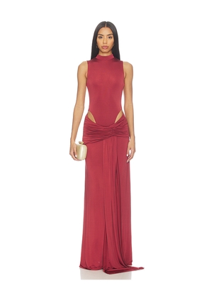 NBD Imari Gown in Burgundy. Size L. Also in XXS, XS, S, M.