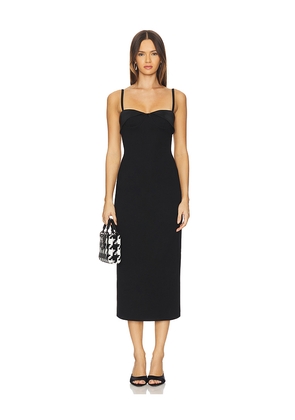 MAJORELLE x Christina Elezaj Shea Midi Dress in Black. Size L. Also in XS, XXS, S, M, XL.