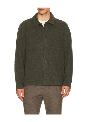 Marine Layer Boiled Wool Overshirt in Olive. Size L. Also in S, M, XL/1X.